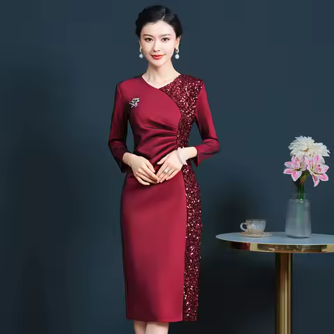 Yourqipao Spring and Summer Chinese Wedding Cheongsam Evening Dress Mother Of The Groom Qipao Prom Gowns
