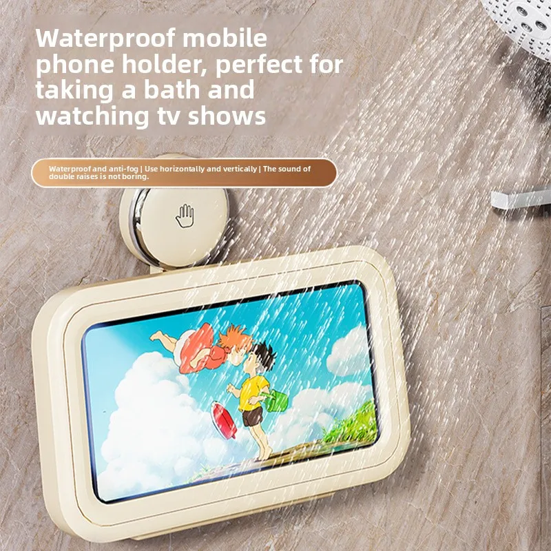 

Неперфорированная присоска, держатель для телефона в ванной комнате, водонепроницаемый угловой кронштейн, настенная полка для хранения душа