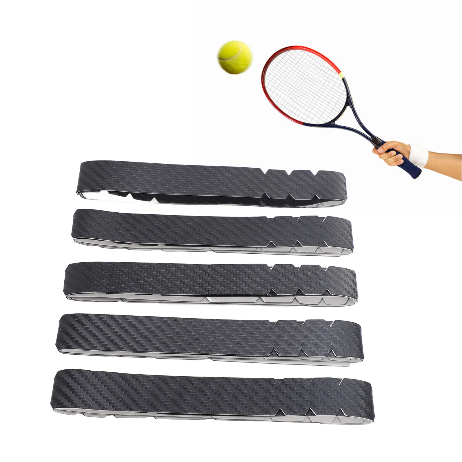 5PCS Pickleball Paddle Edge Tape 21mm PU Serrated Pickleball Paddle Head Frame Protector Edge Guard Fit Perfectly Curved Edges