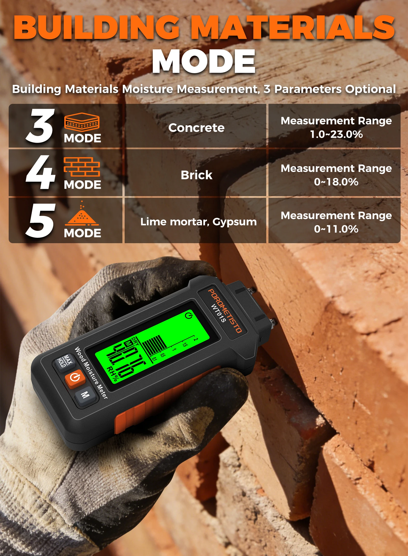Neues 2-in-1 Digitales Holzfeuchtemessgerät mit und ohne Stifte, 0~99,9% Feuchtigkeitsmesser, Holzfeuchtigkeitsdetektor, Hygrometer für Holz und Beton – Detail 19