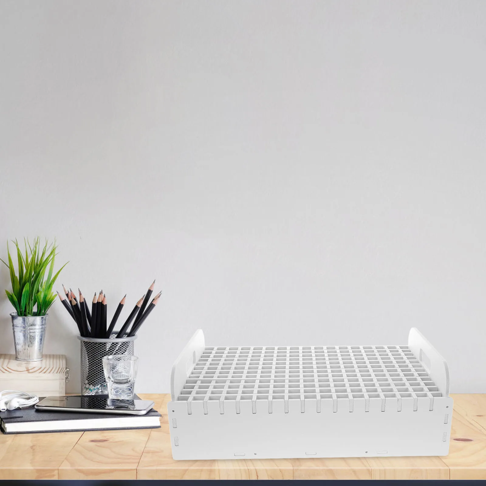 Tempat Pena Organizer Spidol 204 Lubang Penyimpanan Meja Multifungsi untuk Perlengkapan Seni Kelas Anak-anak Organizer Alat Tulis