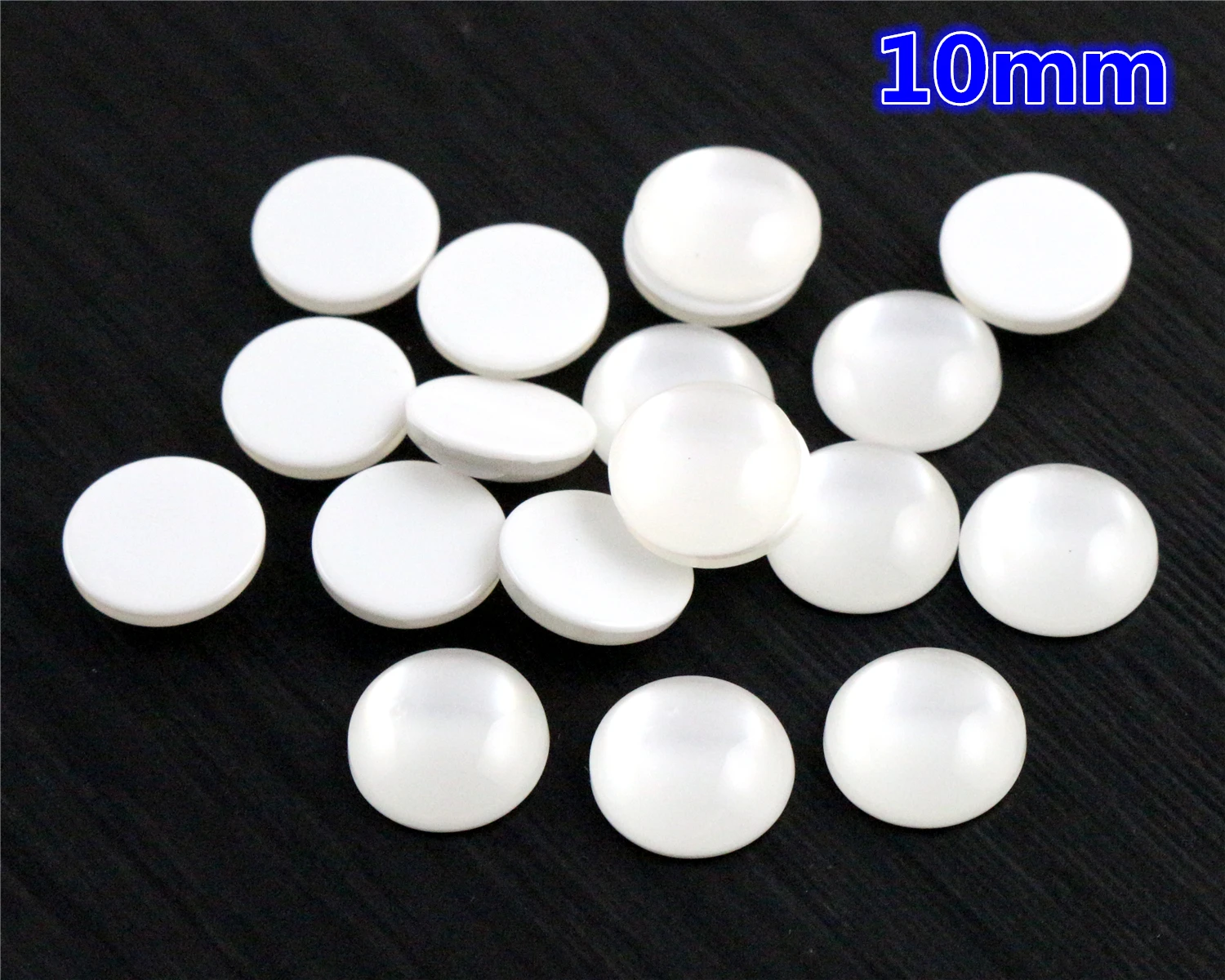 New Fashion 40pcs 10mm White Color Flat Back Resin Cabochons Cameo V6-27