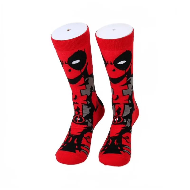 Deadpool Socks Walt Disney Marvel Hero Creative Boys Anti Slip Sports and Leisure Cartoon Fashionable Socks Fun Festival Gifts