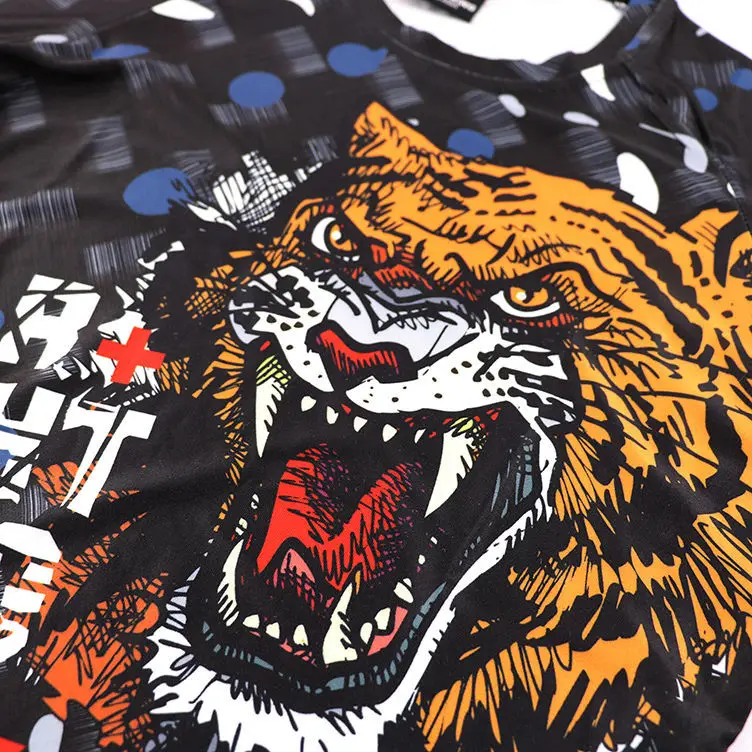 New Arrival MMA Quick Dry Sportswear Brazilian Jiu-Jitsu Fighting Thai Boxing Clothing Short Sleeve Tiger Print T-Shirt Tops
