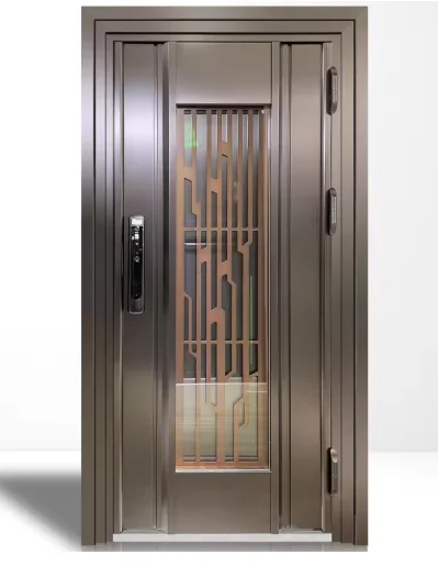 QiFan Customized Modern Interior Korean-Style Single-Door Entrance Safety Door 304 Stainless Steel Household Thickened