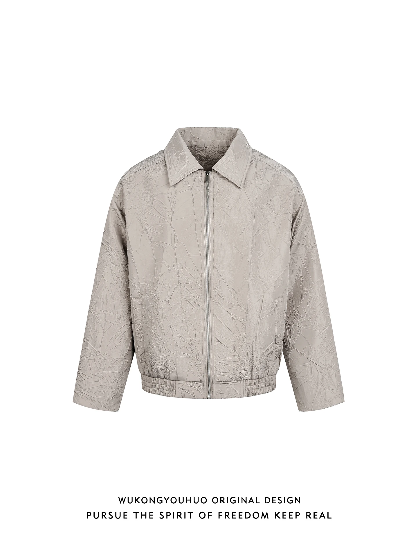 

Мужская куртка Cleanfit в американском ретро-стиле с текстурой и складками, молодежная модная верхняя одежда для весеннего сезона, из полиэфирного волокна, короткий рукав