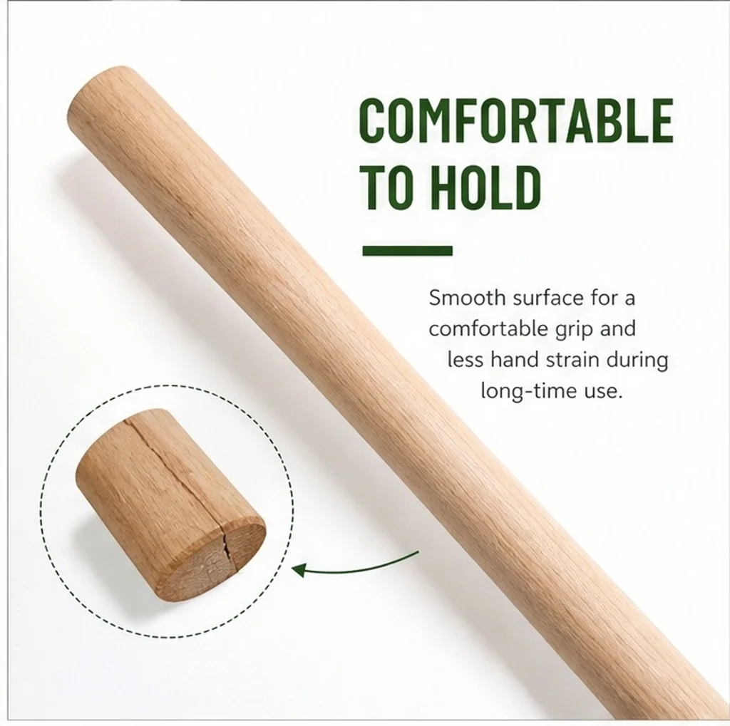 Sturdy Hardwood Traditional Hoe Handle Garden Tool Replacement for Hatchet Weeder Shovel Landscaping Farming