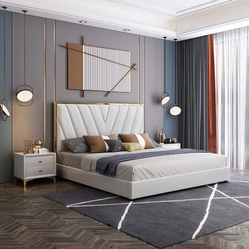 *Luxury 1.8 m Solid Wood Bed Frame with Pneumatic Storage the Queen of Space-Saving Luxury Homes in Modern Times