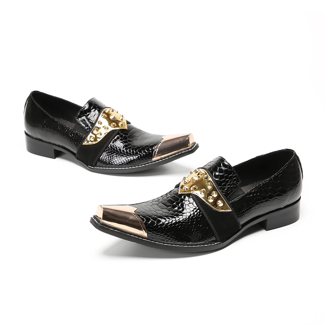 British Style Rivets Men Real Leather Formal Dress Shoes Large Size Casual Business Brogue Shoe Male Wedding Party Shoe Footwear