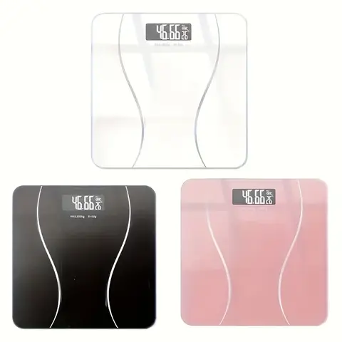 LCD 디스플레이, 실내 온도, 정밀 계량을 위한 400파운드 용량을 갖춘 디지털 스마트 체중 욕실 체중계