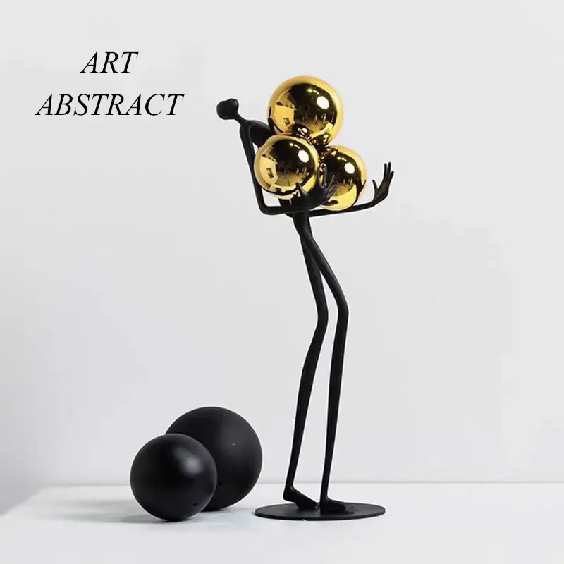 

Creativity Figure Statue Modern Abstract Art Metal Iron Art Sculpture Home Decoration Living Room Bedroom Office Desktop Decor