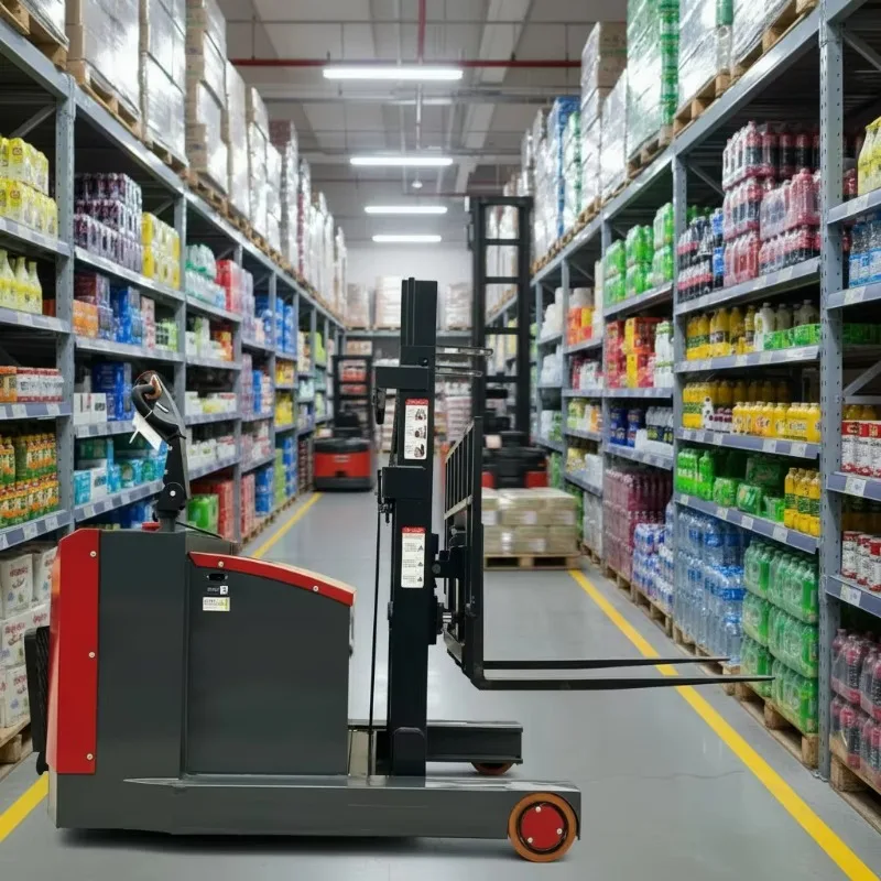 Customized Professional Forklift 1.5T 2T Stand Drive Electric Truck Lithium-Ion Battery 18 Months Warranty For Pallet Racking