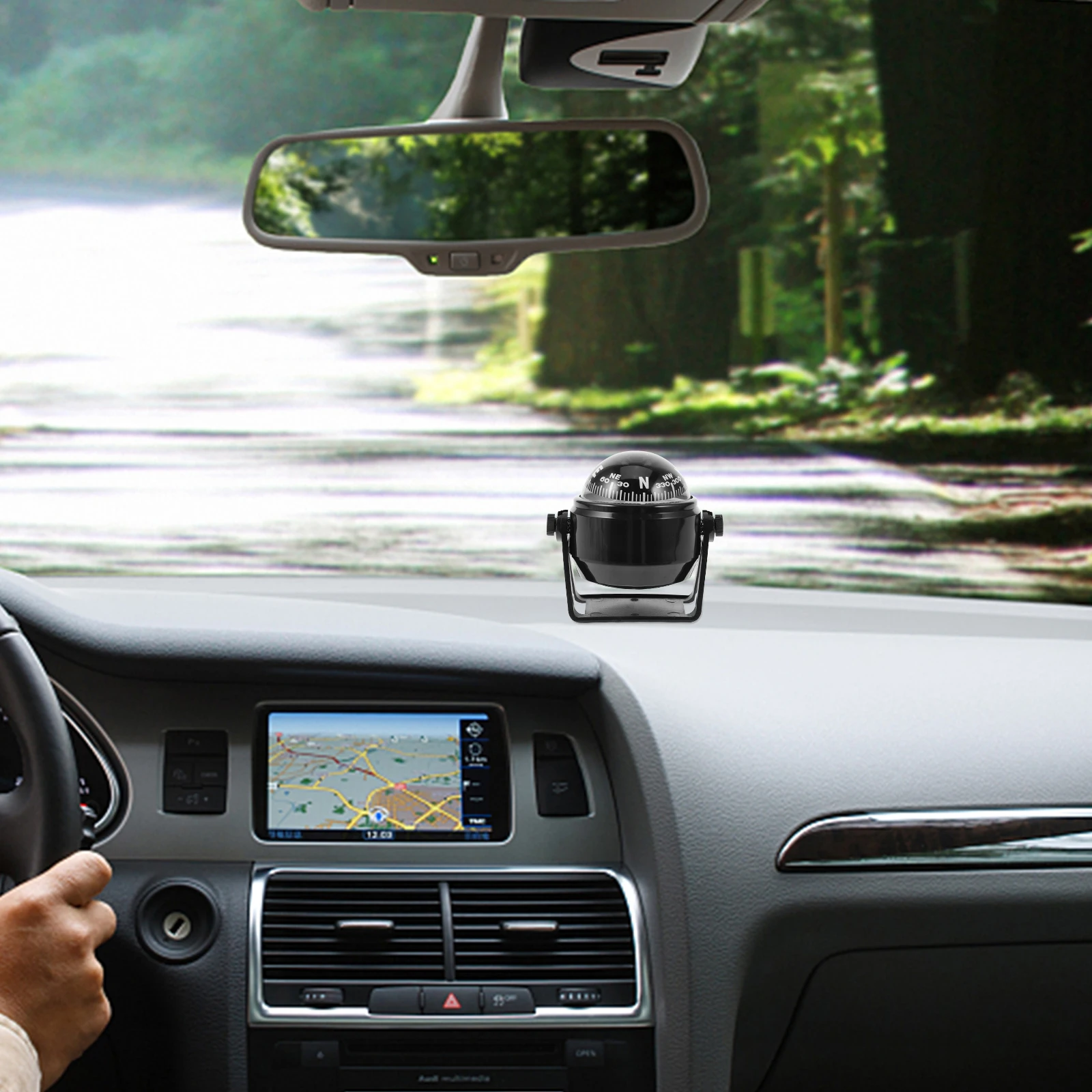 

Car Dashboard Durable Boat Compass Dash Mount Compact Size Reliable Tool For Off-Road Vehicles Marine Watercraft Motorcycle Suv