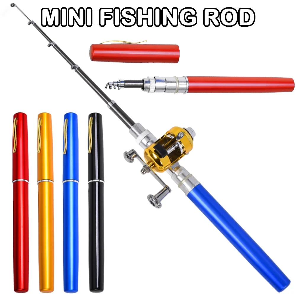 1/1.2/1.4/1.6M Short Pen Shape Pocket Fishing Rod Telescopic Fishing Rod Outdoor Mini Portable Foldable Sea Fishing Rods