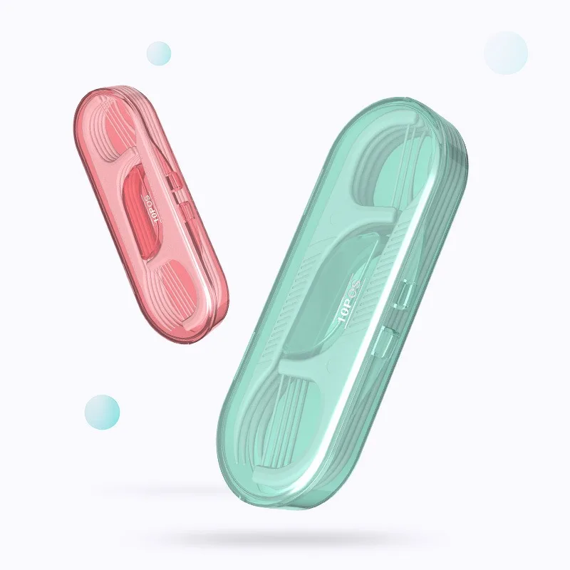 10PCS Tragbare Box Zahnseide Picks Einweg Zahnseide Kompakte und Tragbare Anti-slip Griff Mundpflege Zähne Reinigung
