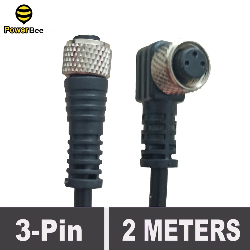 Straight / Bend Type Air Plug Connector 2 Meters Aviation Plug Lead Cable Wire 3 Pin Used for LM8 Inductive Proximity Sensor