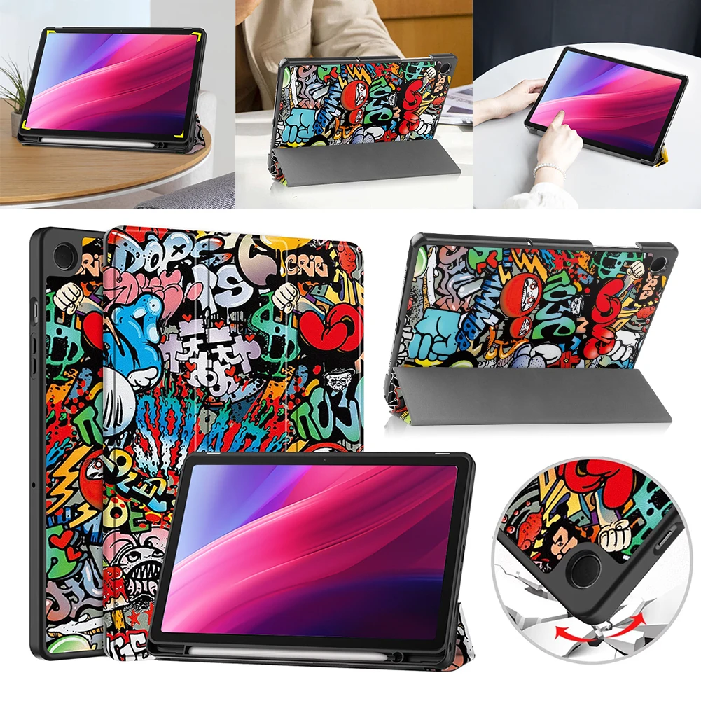

Smart Cover with Tri-Fold Stand Auto Wake/Sleep Flio Cover Shockproof Hard Shell Stand Cover for Samsung Galaxy Tab A9 Plus 2023