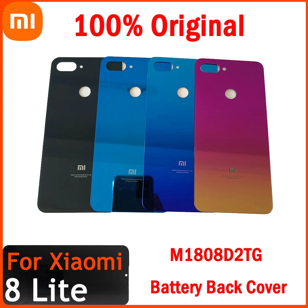 Replacement Rear Glass Battery Back Cover Case Door Housing For Xiaomi Mi8 Lite Mi 8 Young 8X M1808D2TG Phone Parts Shell Replac