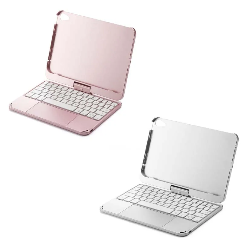 For iPad Mini 6 2021 iPad Mini 2024 Case with Bluetooth Keyboard RGB Backlight 360 Degree Rotatable Foldable Stand Cover