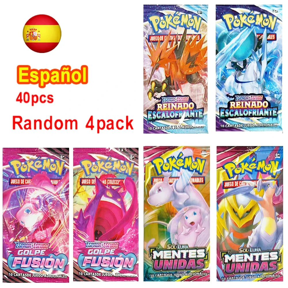 Coleção Card Booster Pack, Cartas Pokemon, Escarlate, Violeta, Sol, Lua, GX, Vmax, EX, Inglês, Francês, Espanhol, Presente