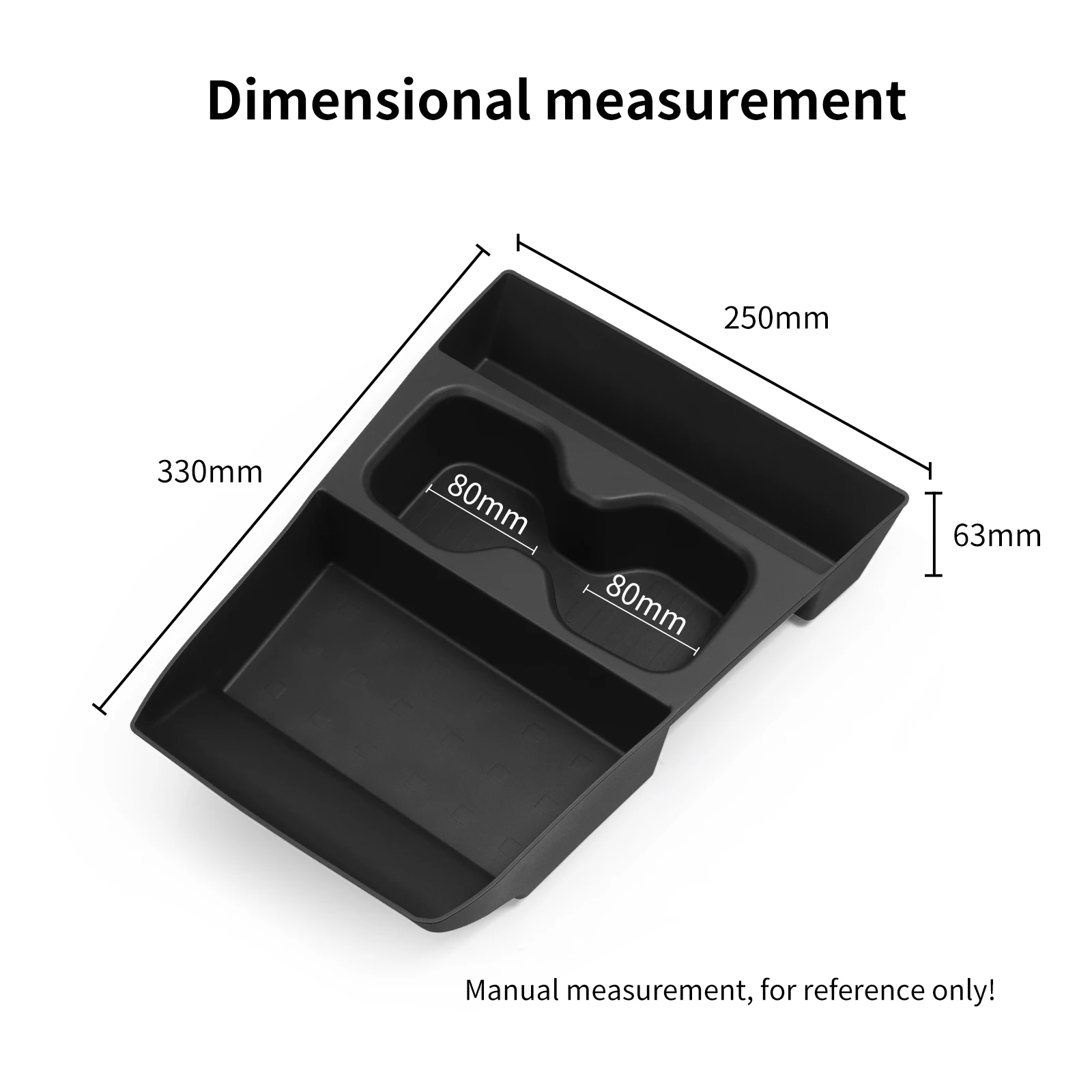 for Hyundai Santa Fe 2024 2025 2026 Car Central Lower Layer Storage Box Cup Holder TPE Organizer Tray Accessories Tidying