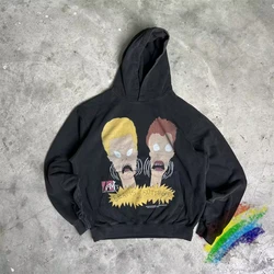 SAINT BEAVIS AND BUTTHEAD Cartoon Print Hoodie Men Women 1:1 Best Quality Vintage Hooded Pullovers