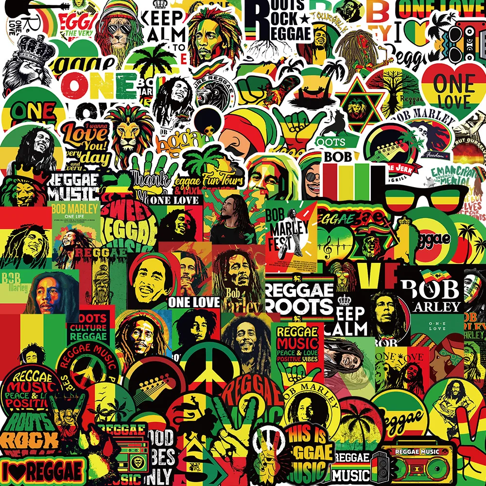 100 Pegatinas de Graffiti de Música Reggae de Bob Marley, Pegatinas Personalizadas Geniales para Decoración, DIY, Laptop, Bicicleta, Maleta, Teléfono