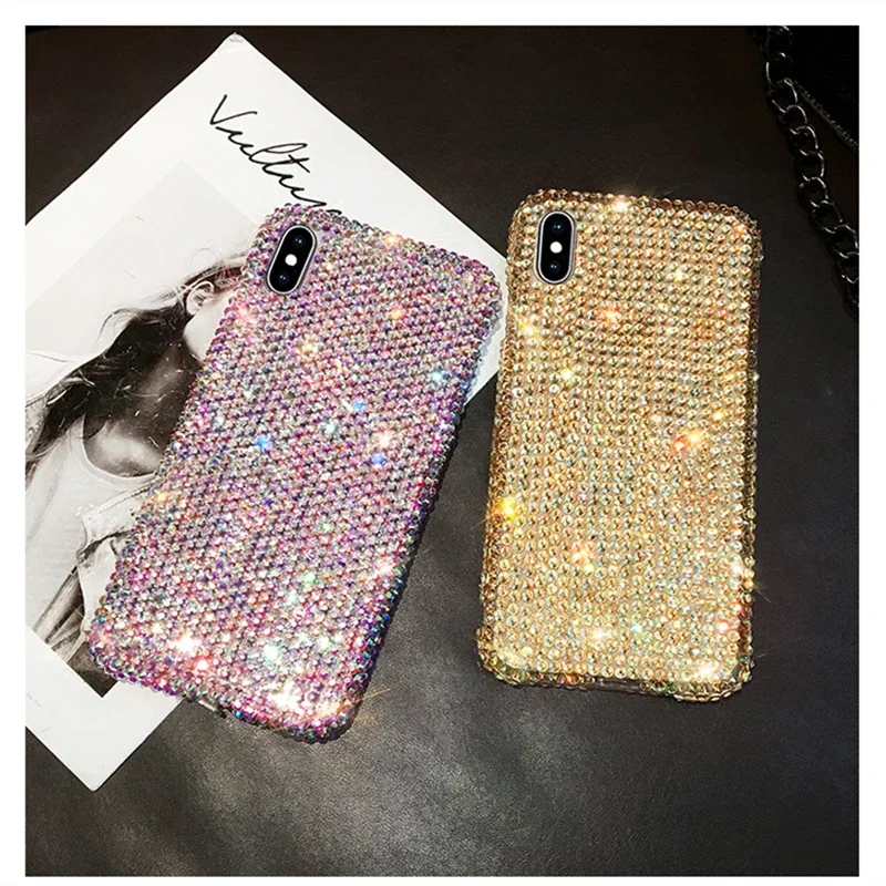 Full Rhinestone Diamond Case Cover for Samsung Galaxy S24 Plus, S21, S22, 23Ultra, Note20, Handmade Bling, Glitter, Women, Girl