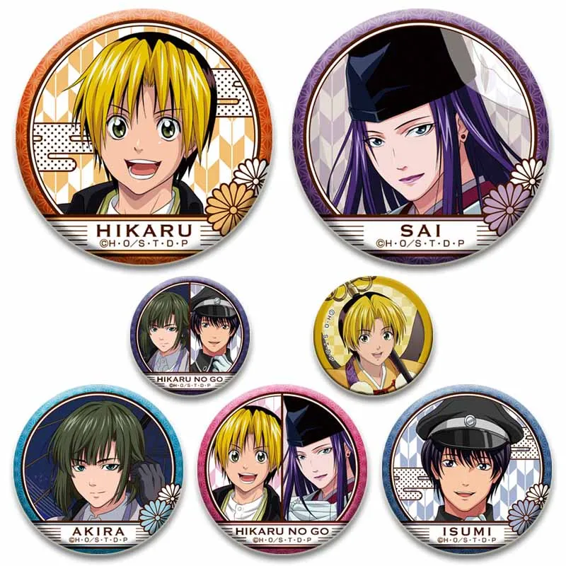 Broche redondo de icono de Anime creativo, alfileres de solapa de hojalata para ropa, accesorios de bolso, joyería, insignias de Hikaru No Go, Cosplay de dibujos animados