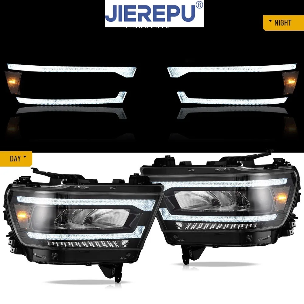 

1 комплект, полностью светодиодный отражатель в сборе с последовательным режимом для 2019-2021 DODGA RAM 1500, аксессуары для автомобильных фар