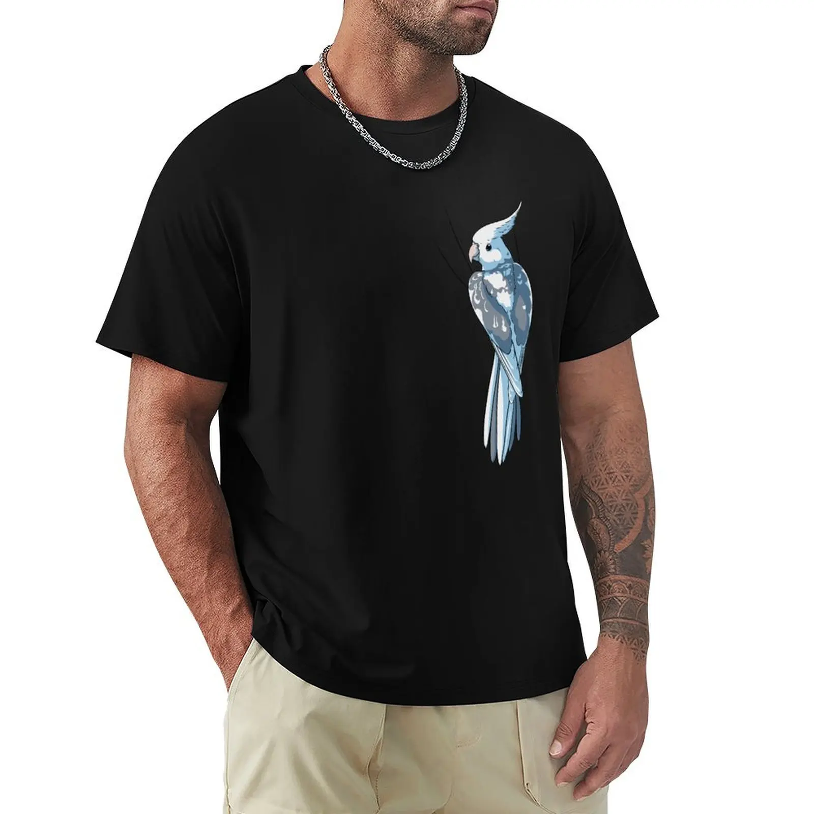 

Whiteface Pied Cockatiel T-Shirt Graphic Print Short Sleeve T-Shirt