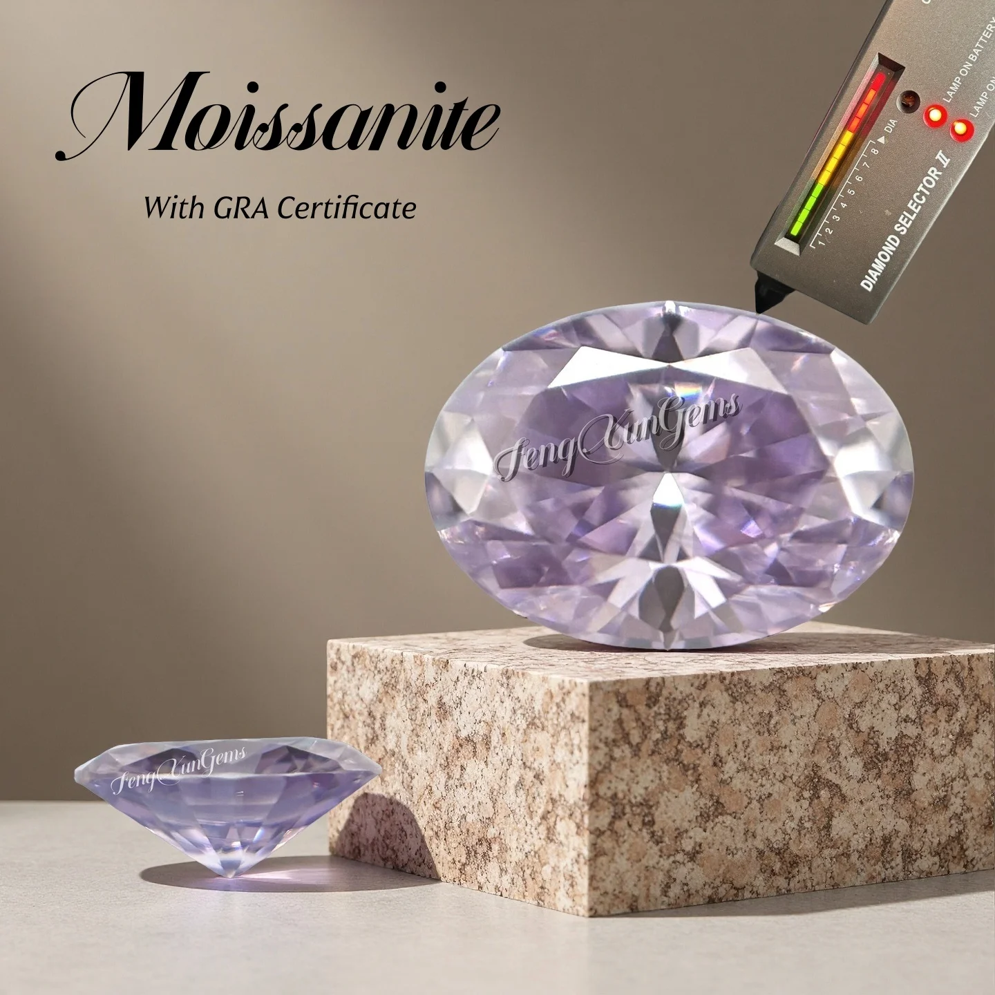 

Light Purple Oval Lab Grown diamond Loose Moissanite Stones 0.2~8ct 3x4~10x14mm Charm Gemstone For Jewelry Making Materials