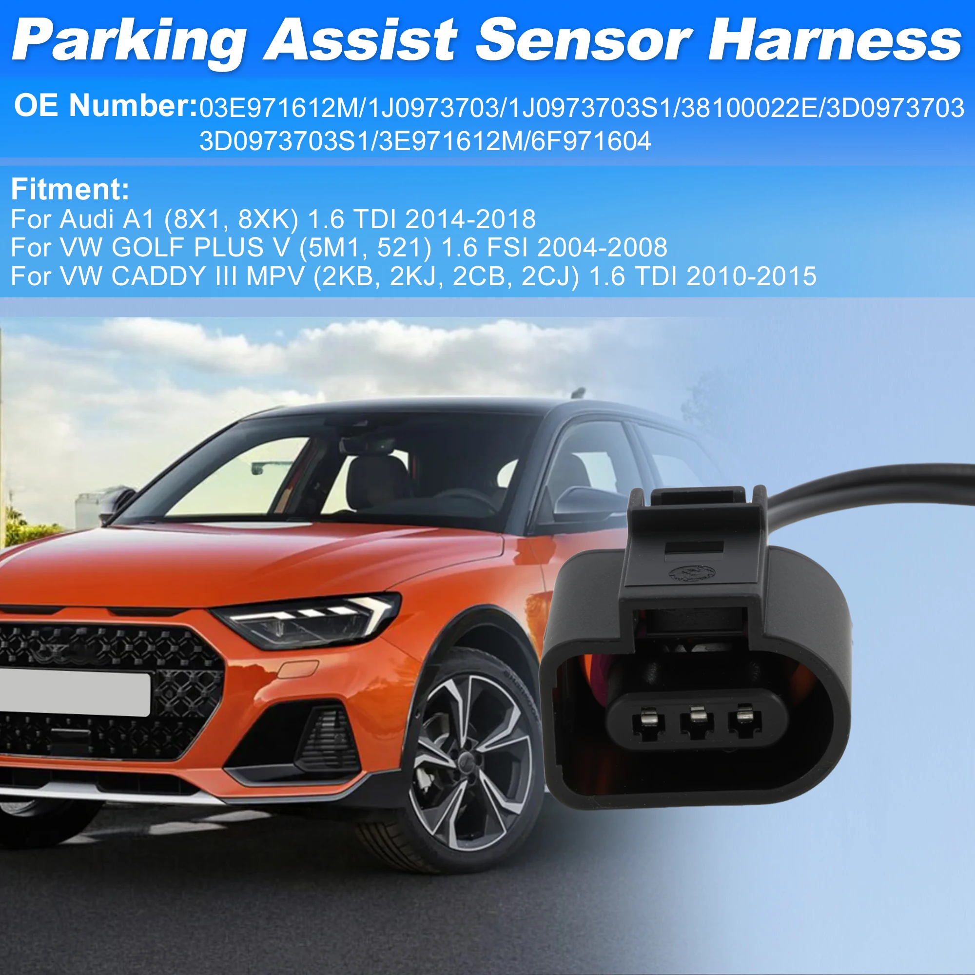 UXCELL Parking Assistance Sensor Wiring Harness for Audi A1 2014-2018