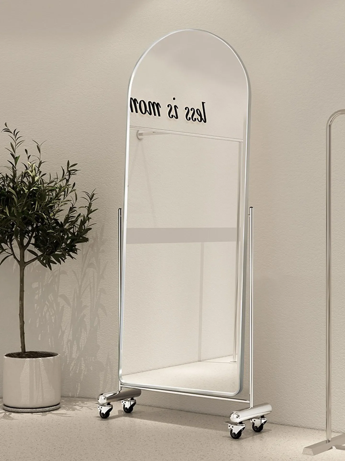 Full-body dressing mirror, women's clothing store exclusive fitting mirror, movable slimming beauty floor-standing mirror
