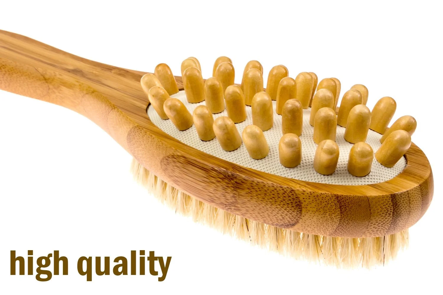 New Bath Blossom Bamboo Body Brush For Back Scrubber Natural Bristles Shower Brush With Long Handle Dry Brushing Accessories