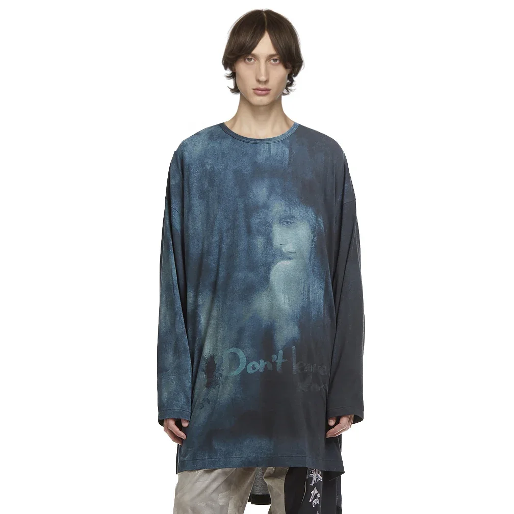 YOJI OOAK PRIMT طويل تي شيرت Uchida Bird رفض أن أكل مطبوعة ايوسل قلنسوة من القطن الفن مرسومة باليد #1