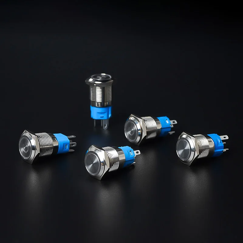 12/16/19/22mm Metal Push Button Switch Latching/Momentary Waterproof Illuminated Mini Power Button