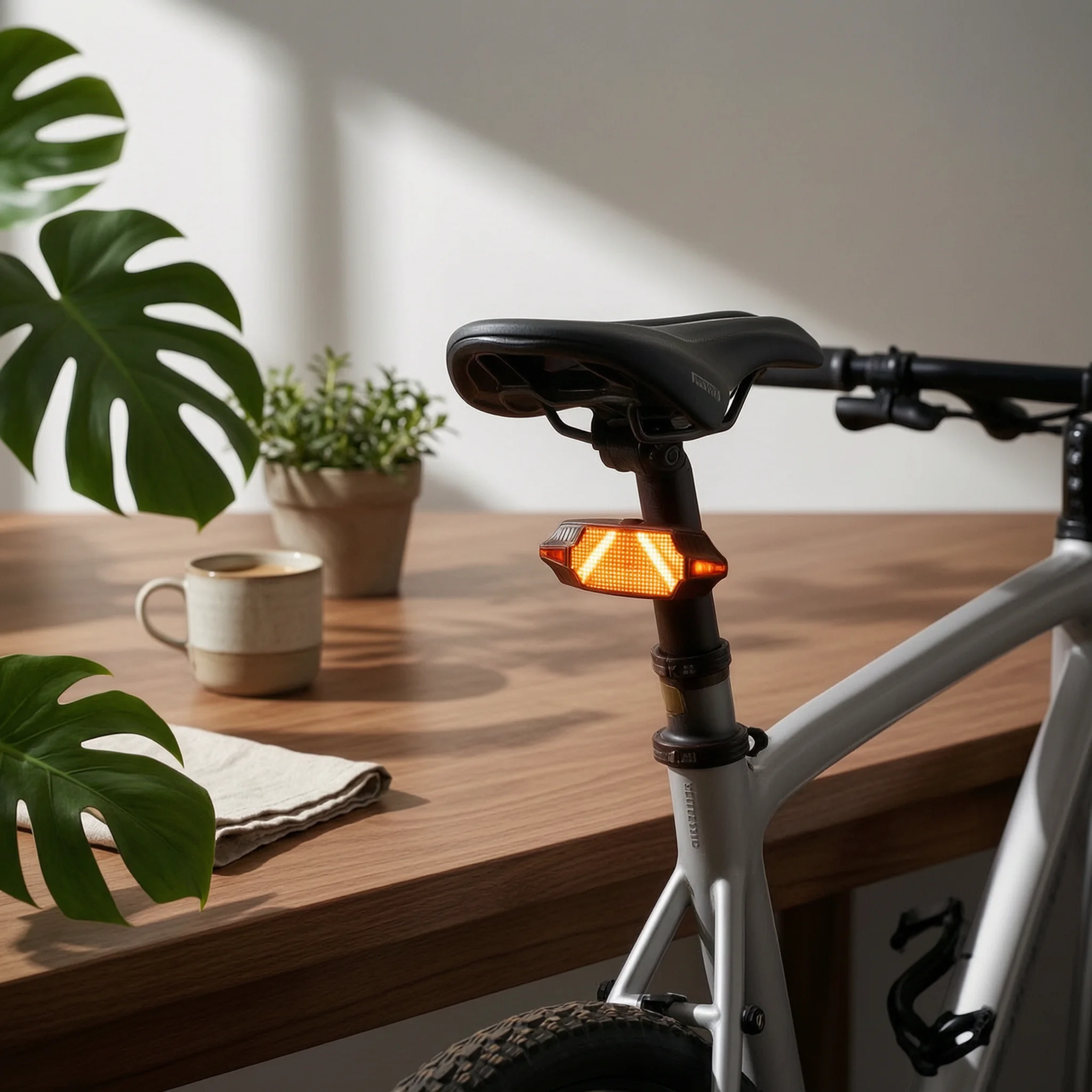Smart Bike Light with LED Display Rear-Mounted Bike Tail Light with Display Screen Compact Lightweight for Cyclists