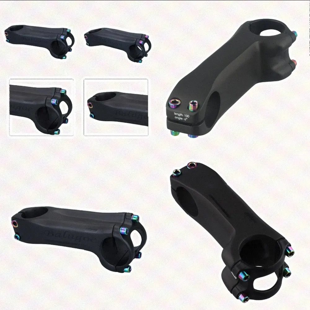 Bicycle Stem Carbon Fiber Stem Cool Shape Labeling Design for Road & MTB Bike Tainless Steel Screws Carbon Fiber