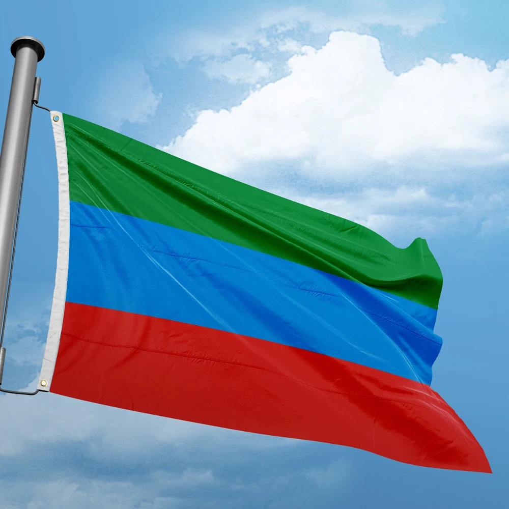 Flag Of The Republic Dagestan 3*5FT 90*150CM Flags Federal Subjects  Russia Custom Logo Indoor Outdoor Decor Banners Polyester