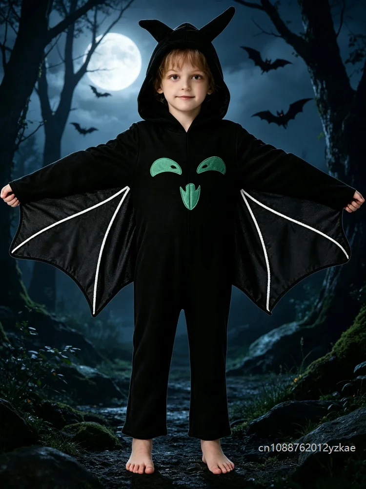 

Chicos Glowing Ghost Bat Role Play Cape Horror-themed Party Costume Enfant Halloween Glow-in-the-dark Fun Vampire Cape Suits