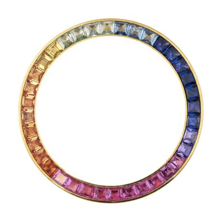 Original Version Aftersales D/T Rainbow Watch Bezel Inserts 40mm Made out of 18K Gold or Stainless Steel