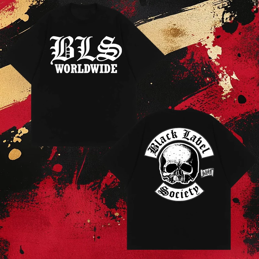 

2026 New BLS Worldwide printed short sleeve T-shirts Men Women Black Label Society Rock Band Retro T shirt Unisex Cotton Tops