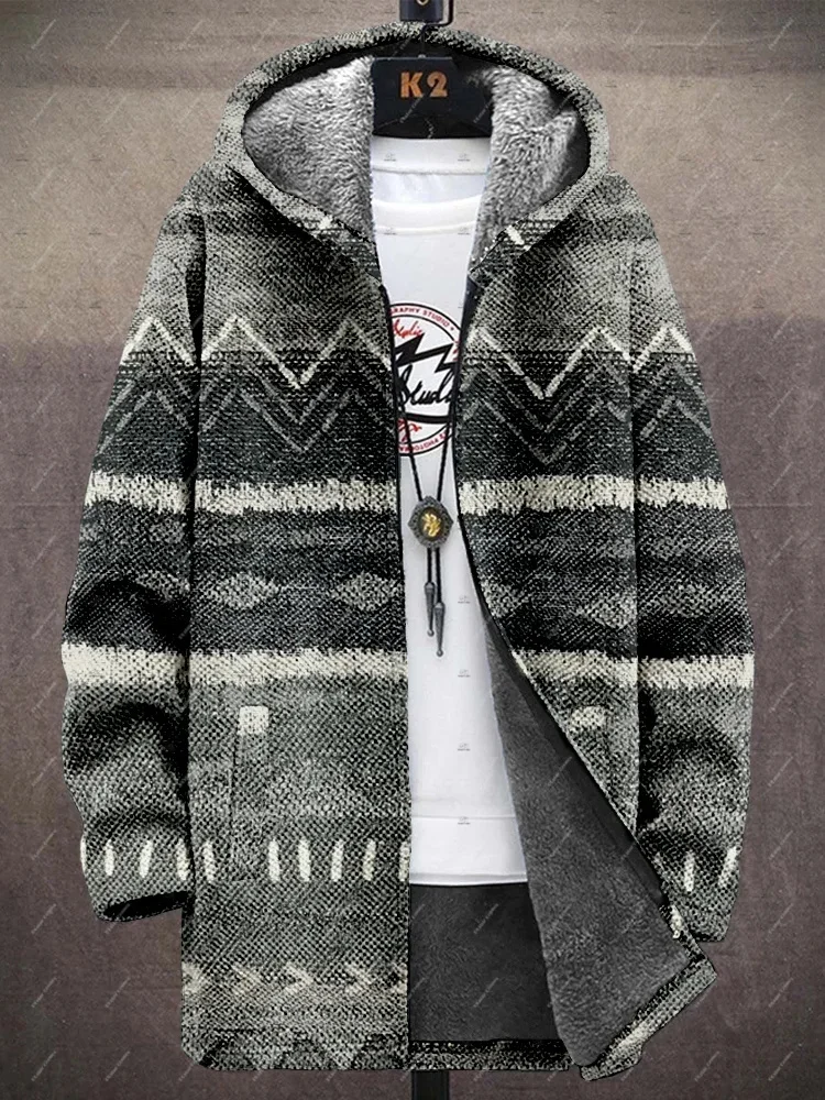 NewFashion Hippie Graffiti Gradient Vintage Retro Harajuku 3DPrint Windbreaker Casual Winter Overcoat Fleece Zip Plush Hoodies 2