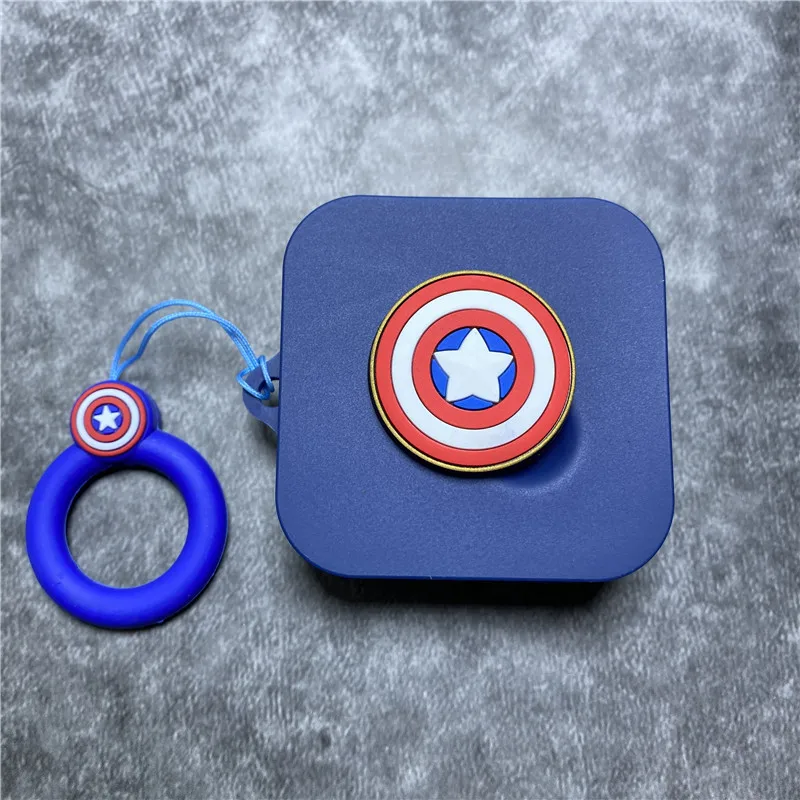 Étui pour écouteurs sans fil en silicone, boîte de chargement, coque de protection avec lanière, dessin animé Marvel, housse pour rien d\'oreille, 3,