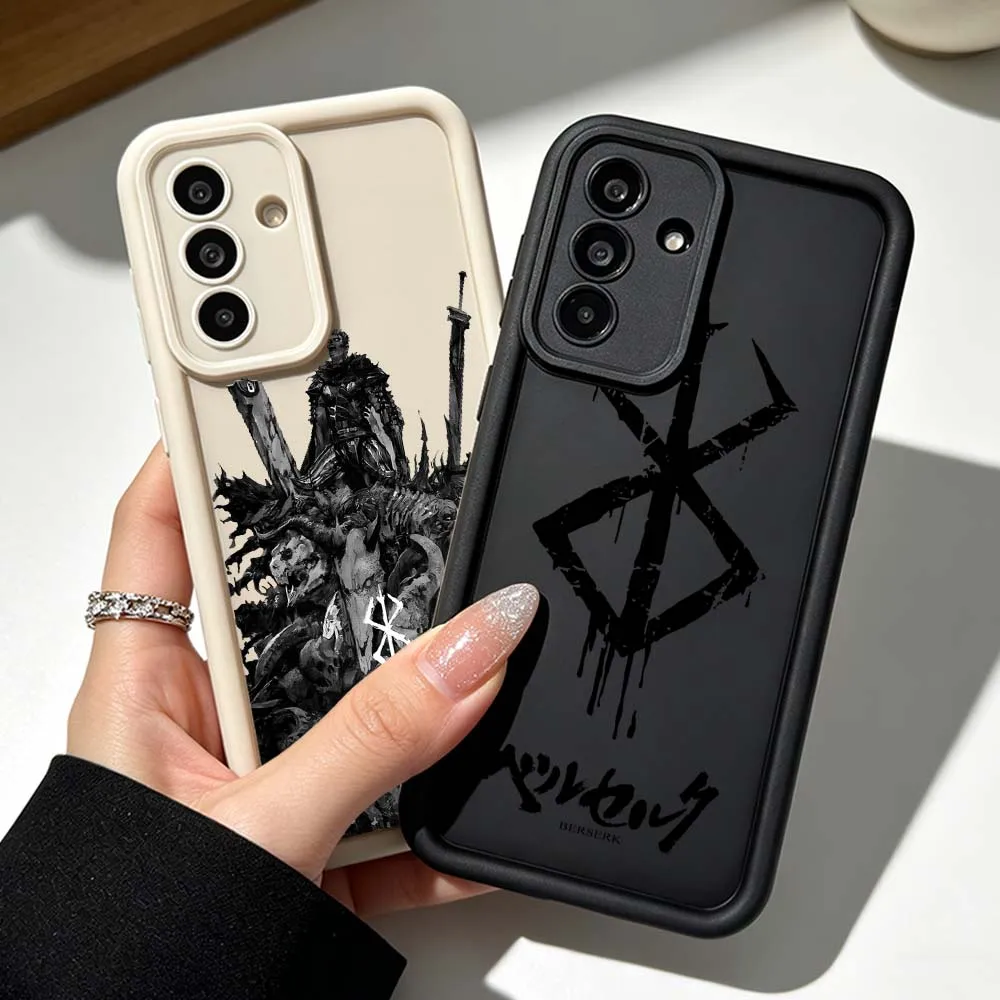 Luxury B-Berserk Logo Silicone Case For Samsung Galaxy A71 A57 A56 A55 A54 A53 A52s A17 A16 A06 Eye Ladder Phone Case