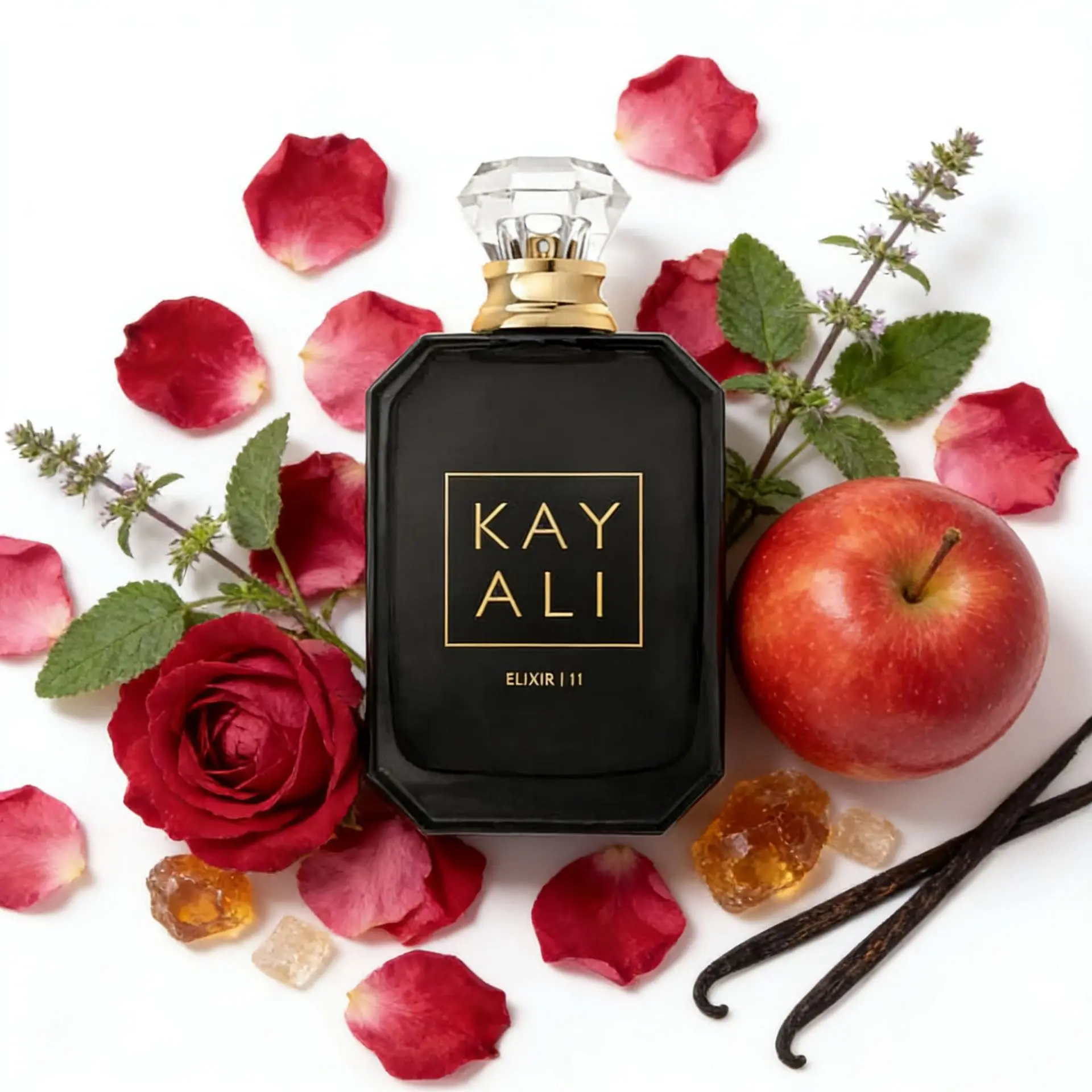 

Uxury Collection 100ml Eau Parfum with Vanilla Yum Boujee Vanilla Candy Rock Sugar Fleur Majesty Rose Royale Fresh Notes