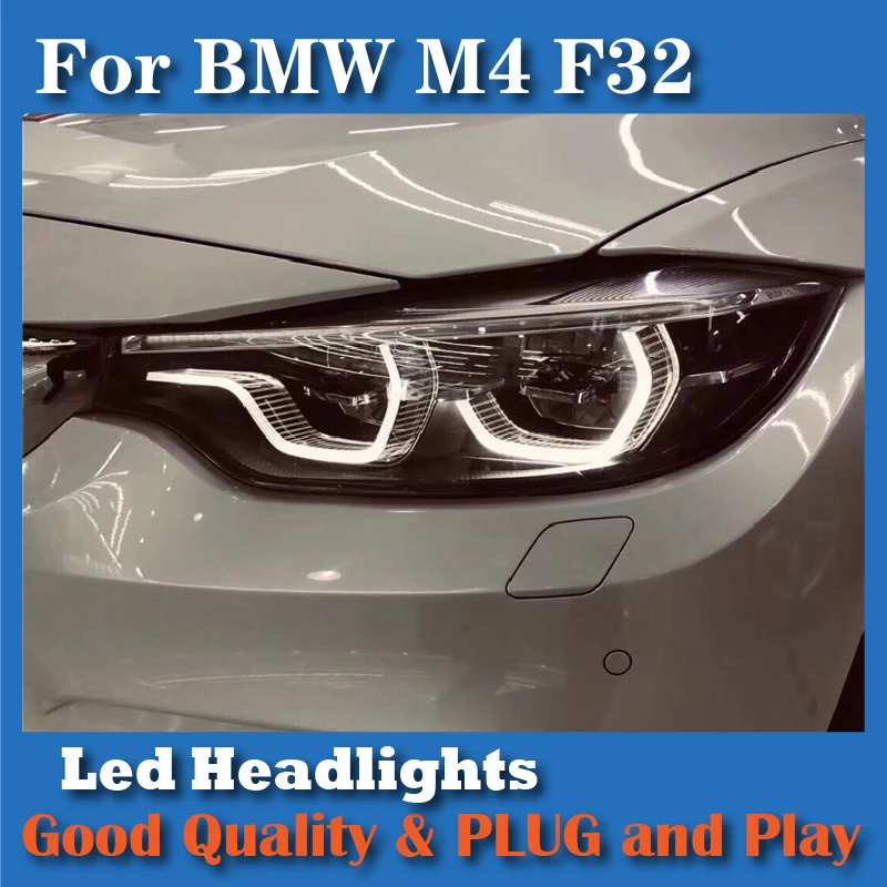 For BMW 4 Series M4 HeadLight F32 Headlamp Upgrade GTS Style 2014-2019 spoon LED Day Running Light Automotive