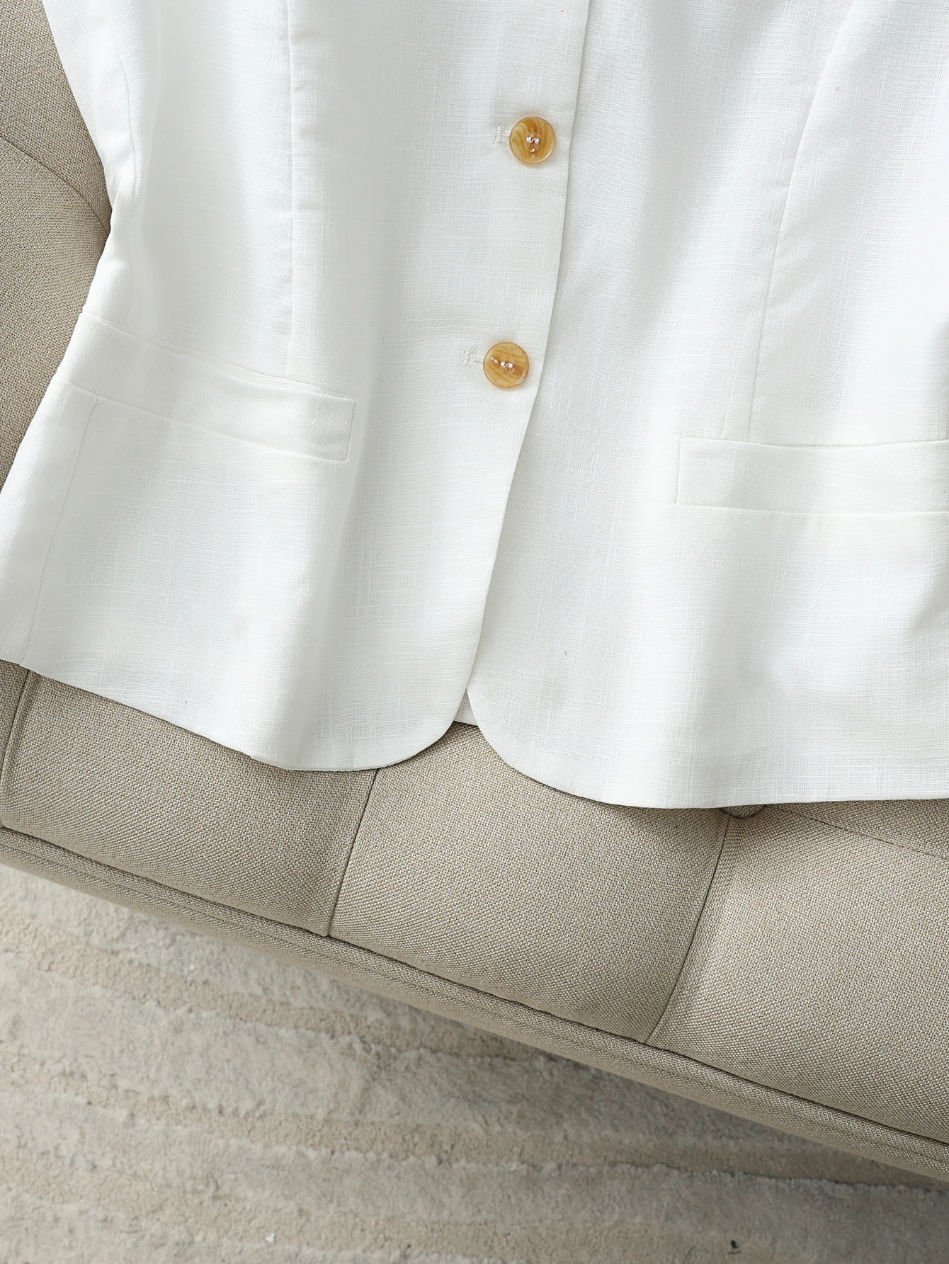 Colete feminino de mistura de linho, colete sem mangas com decote em V, colete leve sob medida para escritório casual de negócios