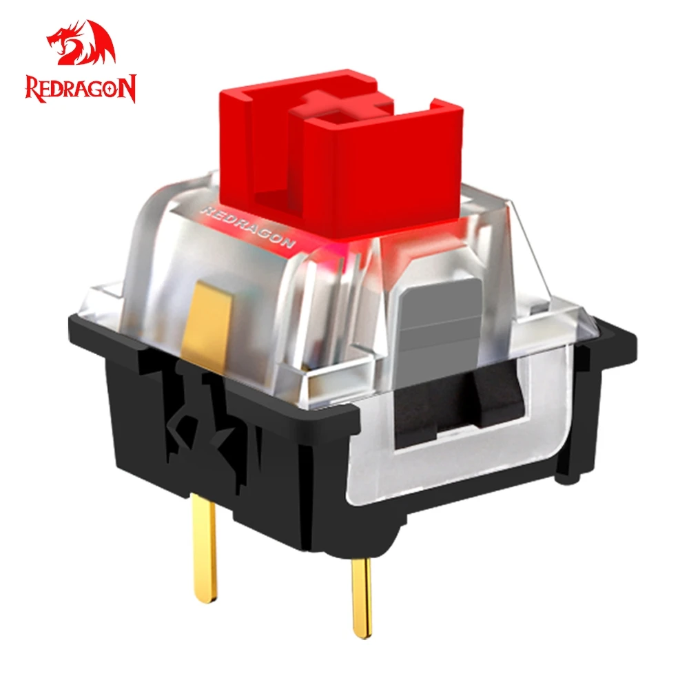 

Переключатель REDRAGON SMD RGB MX 3-контактный кличный линейный тактильный тихий красный переключатель для механической клавиатуры с подсветкой